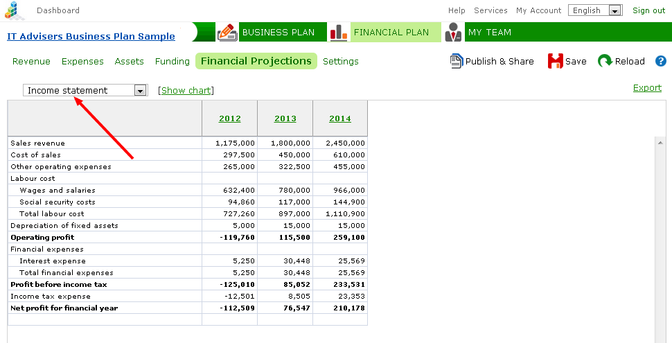 Financial statements and ratios